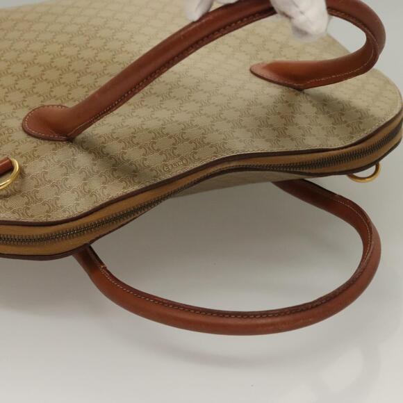 CELINE Macadam Canvas Hand Bag Pvc Beige Gold - Picture 6 of 13